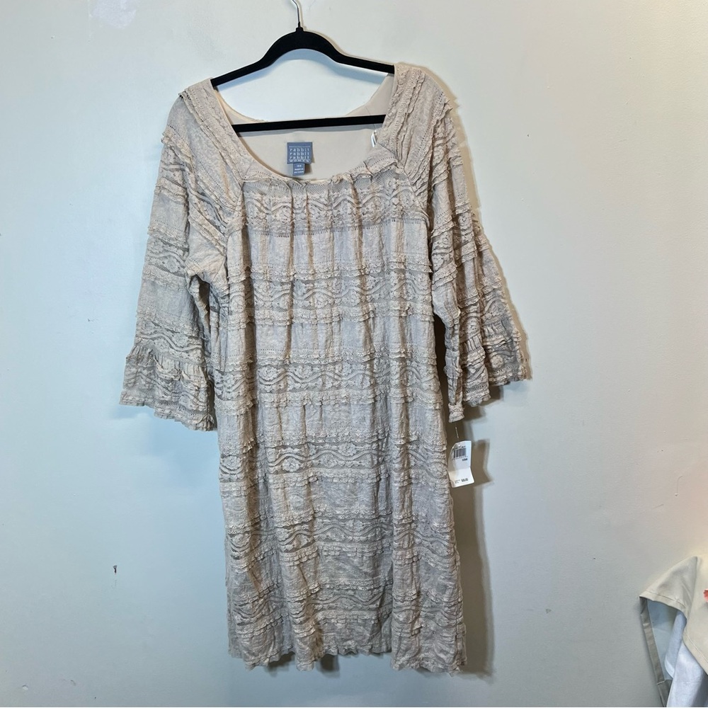 NWT Rabbit Rabbit Rabbit Lace Textured Dress in Gray Size 18W - Picture 3 of 10